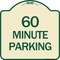 Signmission Designer Series 60 Minute Parking, Tan & Green Heavy-Gauge Aluminum Sign, 18" x 18", TG-1818-24367 A-DES-TG-1818-24367 - alternate 1